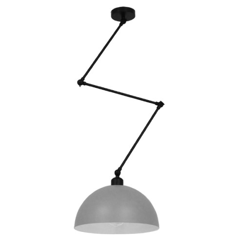 GLOBOSTAR® LOTUS 00937 Μοντέρνο Φωτιστικό Οροφής με Ντουί 1 x E27 AC 220-240V IP20 - Γκρι & Μαύρο - Μ30 x Π30 x Υ21cm