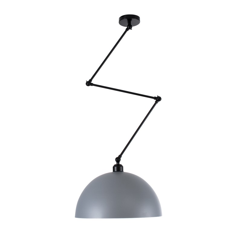 GLOBOSTAR® LOTUS 00937 Μοντέρνο Φωτιστικό Οροφής με Ντουί 1 x E27 AC 220-240V IP20 - Γκρι & Μαύρο - Μ30 x Π30 x Υ21cm