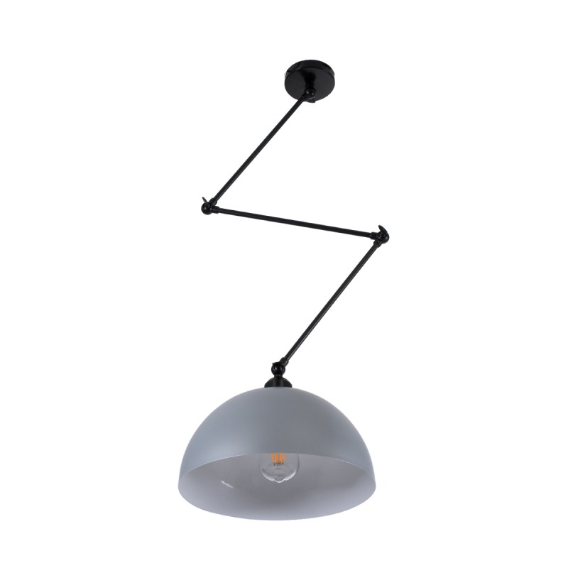 GLOBOSTAR® LOTUS 00937 Μοντέρνο Φωτιστικό Οροφής με Ντουί 1 x E27 AC 220-240V IP20 - Γκρι & Μαύρο - Μ30 x Π30 x Υ21cm