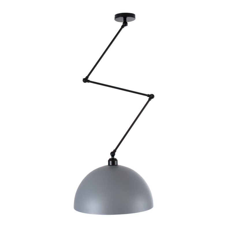 GLOBOSTAR® LOTUS 00937 Μοντέρνο Φωτιστικό Οροφής με Ντουί 1 x E27 AC 220-240V IP20 - Γκρι & Μαύρο - Μ30 x Π30 x Υ21cm