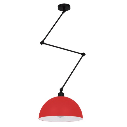 GLOBOSTAR® LOTUS 00938 Μοντέρνο Φωτιστικό Οροφής με Ντουί 1 x E27 AC 220-240V IP20 - Κόκκινο & Μαύρο - Μ30 x Π30 x Υ21cm