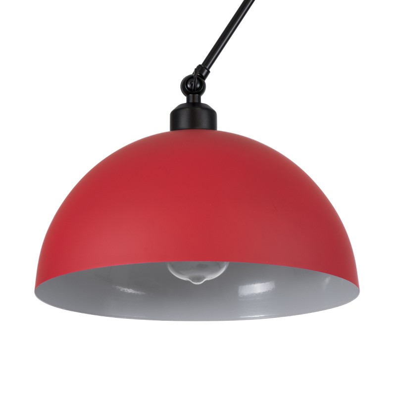 GLOBOSTAR® LOTUS 00938 Μοντέρνο Φωτιστικό Οροφής με Ντουί 1 x E27 AC 220-240V IP20 - Κόκκινο & Μαύρο - Μ30 x Π30 x Υ21cm