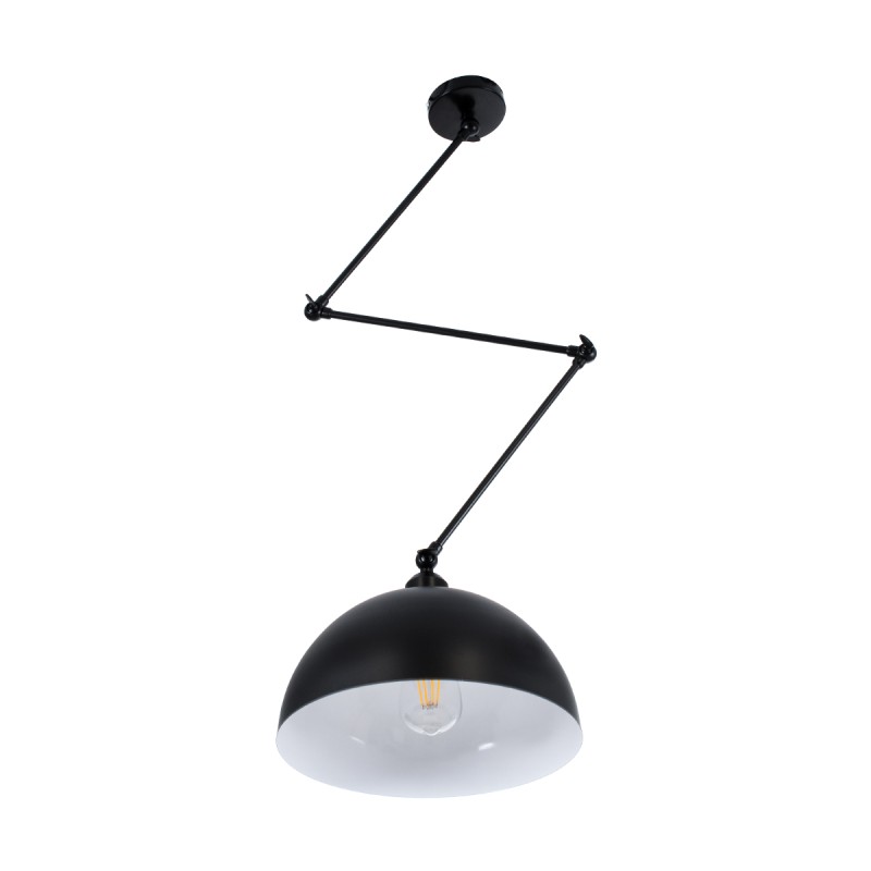 GLOBOSTAR® LOTUS 00939 Μοντέρνο Φωτιστικό Οροφής με Ντουί 1 x E27 AC 220-240V IP20 - Μαύρο - Μ30 x Π30 x Υ21cm