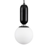 GLOBOSTAR® MAVERICK 00945 Μοντέρνο Κρεμαστό Φωτιστικό Οροφής με Ντουί 1 x E27 AC 220-240V IP20 - Μαύρο & Λευκό - Μ15 x Π15 x Υ33cm
