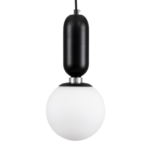 GLOBOSTAR® MAVERICK 00945 Μοντέρνο Κρεμαστό Φωτιστικό Οροφής με Ντουί 1 x E27 AC 220-240V IP20 - Μαύρο & Λευκό - Μ15 x Π15 x Υ33cm
