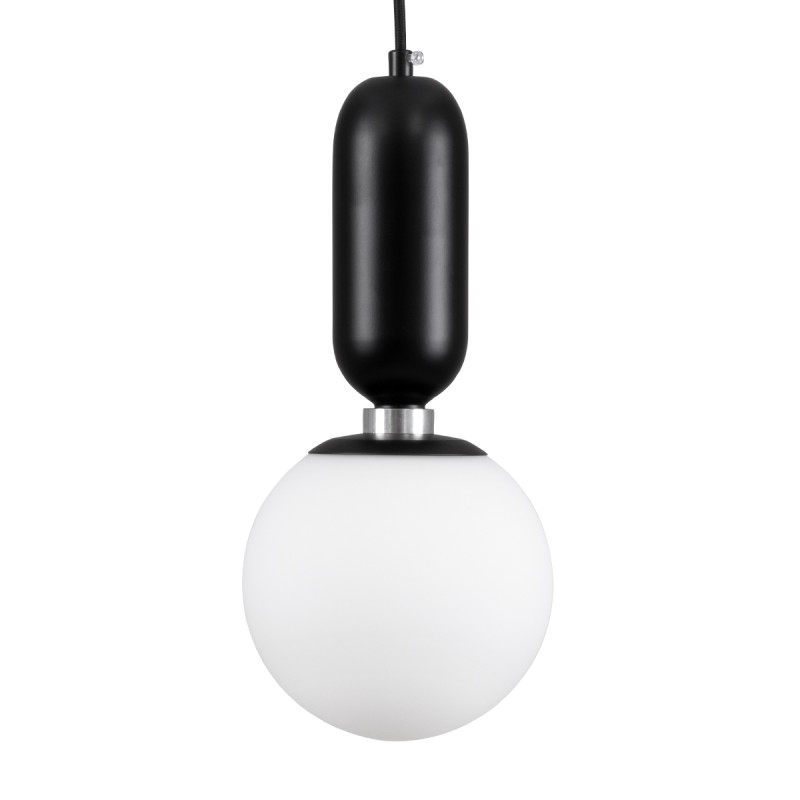 GLOBOSTAR® MAVERICK 00945 Μοντέρνο Κρεμαστό Φωτιστικό Οροφής με Ντουί 1 x E27 AC 220-240V IP20 - Μαύρο & Λευκό - Μ15 x Π15 x Υ33cm