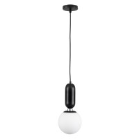 GLOBOSTAR® MAVERICK 00945 Μοντέρνο Κρεμαστό Φωτιστικό Οροφής με Ντουί 1 x E27 AC 220-240V IP20 - Μαύρο & Λευκό - Μ15 x Π15 x Υ33cm