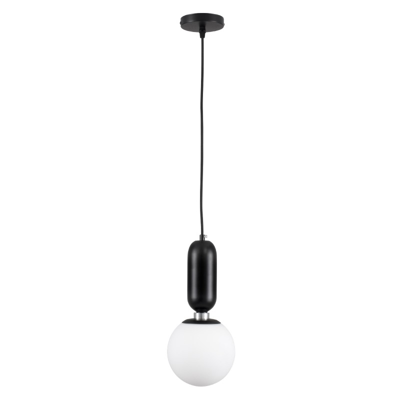 GLOBOSTAR® MAVERICK 00945 Μοντέρνο Κρεμαστό Φωτιστικό Οροφής με Ντουί 1 x E27 AC 220-240V IP20 - Μαύρο & Λευκό - Μ15 x Π15 x Υ33cm