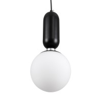 GLOBOSTAR® MAVERICK 00945 Μοντέρνο Κρεμαστό Φωτιστικό Οροφής με Ντουί 1 x E27 AC 220-240V IP20 - Μαύρο & Λευκό - Μ15 x Π15 x Υ33cm