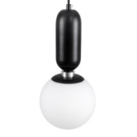 GLOBOSTAR® MAVERICK 00945 Μοντέρνο Κρεμαστό Φωτιστικό Οροφής με Ντουί 1 x E27 AC 220-240V IP20 - Μαύρο & Λευκό - Μ15 x Π15 x Υ33cm