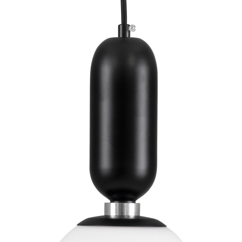 GLOBOSTAR® MAVERICK 00945 Μοντέρνο Κρεμαστό Φωτιστικό Οροφής με Ντουί 1 x E27 AC 220-240V IP20 - Μαύρο & Λευκό - Μ15 x Π15 x Υ33cm