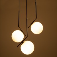GLOBOSTAR® MONROE 00952 Μοντέρνο Κρεμαστό Φωτιστικό Οροφής με Ντουί 3 x E27 AC 220-240V IP20 - Μαύρο & Λευκό - Μ60 x Π60 x Υ50cm