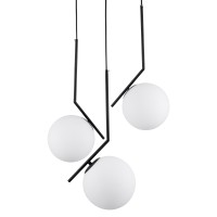 GLOBOSTAR® MONROE 00952 Μοντέρνο Κρεμαστό Φωτιστικό Οροφής με Ντουί 3 x E27 AC 220-240V IP20 - Μαύρο & Λευκό - Μ60 x Π60 x Υ50cm