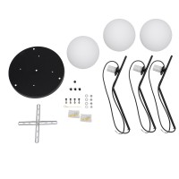 GLOBOSTAR® MONROE 00952 Μοντέρνο Κρεμαστό Φωτιστικό Οροφής με Ντουί 3 x E27 AC 220-240V IP20 - Μαύρο & Λευκό - Μ60 x Π60 x Υ50cm
