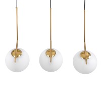 GLOBOSTAR® MONROE 00955 Μοντέρνο Κρεμαστό Φωτιστικό Οροφής με Ντουί 3 x E27 AC 220-240V IP20 - Χρυσό & Λευκό - Μ74 x Π25 x Υ50cm