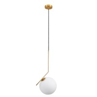 GLOBOSTAR® MONROE 00956 Μοντέρνο Κρεμαστό Φωτιστικό Οροφής με Ντουί 1 x E27 AC 220-240V IP20 - Χρυσό & Λευκό - Μ30 x Π30 x Υ75cm