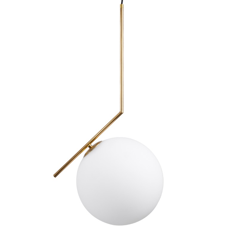 GLOBOSTAR® MONROE 00956 Μοντέρνο Κρεμαστό Φωτιστικό Οροφής με Ντουί 1 x E27 AC 220-240V IP20 - Χρυσό & Λευκό - Μ30 x Π30 x Υ75cm