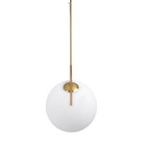 GLOBOSTAR® MONROE 00956 Μοντέρνο Κρεμαστό Φωτιστικό Οροφής με Ντουί 1 x E27 AC 220-240V IP20 - Χρυσό & Λευκό - Μ30 x Π30 x Υ75cm