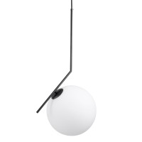 GLOBOSTAR® MONROE 00957 Μοντέρνο Κρεμαστό Φωτιστικό Οροφής με Ντουί 1 x E27 AC 220-240V IP20 - Μαύρο & Λευκό - Μ30 x Π30 x Υ75cm