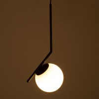 GLOBOSTAR® MONROE 00959 Μοντέρνο Κρεμαστό Φωτιστικό Οροφής με Ντουί 1 x E27 AC 220-240V IP20 - Μαύρο & Λευκό - Μ15 x Π15 x Υ49cm