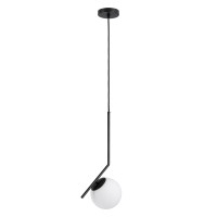 GLOBOSTAR® MONROE 00959 Μοντέρνο Κρεμαστό Φωτιστικό Οροφής με Ντουί 1 x E27 AC 220-240V IP20 - Μαύρο & Λευκό - Μ15 x Π15 x Υ49cm
