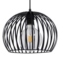 GLOBOSTAR® CARTER 00960 Μοντέρνο Κρεμαστό Φωτιστικό Οροφής με Ντουί 1 x E27 AC 220-240V IP20 - Μαύρο & Μπεζ - Μ28 x Π28 x Υ23cm
