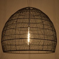 GLOBOSTAR® MALIBU 00966 Boho Κρεμαστό Φωτιστικό Οροφής με Ντουί 1 x E27 AC 220-240V IP20 - Μαύρο - Μ100 x Π100 x Y86cm
