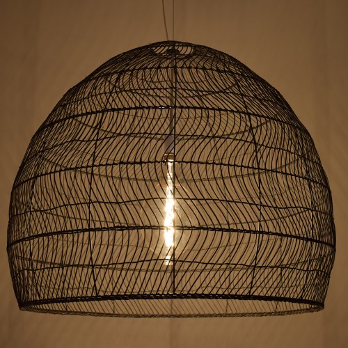 GLOBOSTAR® MALIBU 00966 Boho Κρεμαστό Φωτιστικό Οροφής με Ντουί 1 x E27 AC 220-240V IP20 - Μαύρο - Μ100 x Π100 x Y86cm