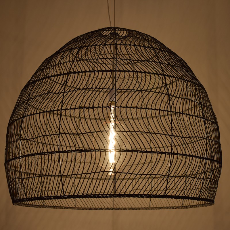GLOBOSTAR® MALIBU 00966 Boho Κρεμαστό Φωτιστικό Οροφής με Ντουί 1 x E27 AC 220-240V IP20 - Μαύρο - Μ100 x Π100 x Y86cm