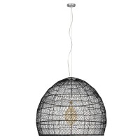 GLOBOSTAR® MALIBU 00966 Boho Κρεμαστό Φωτιστικό Οροφής με Ντουί 1 x E27 AC 220-240V IP20 - Μαύρο - Μ100 x Π100 x Y86cm