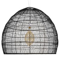 GLOBOSTAR® MALIBU 00966 Boho Κρεμαστό Φωτιστικό Οροφής με Ντουί 1 x E27 AC 220-240V IP20 - Μαύρο - Μ100 x Π100 x Y86cm