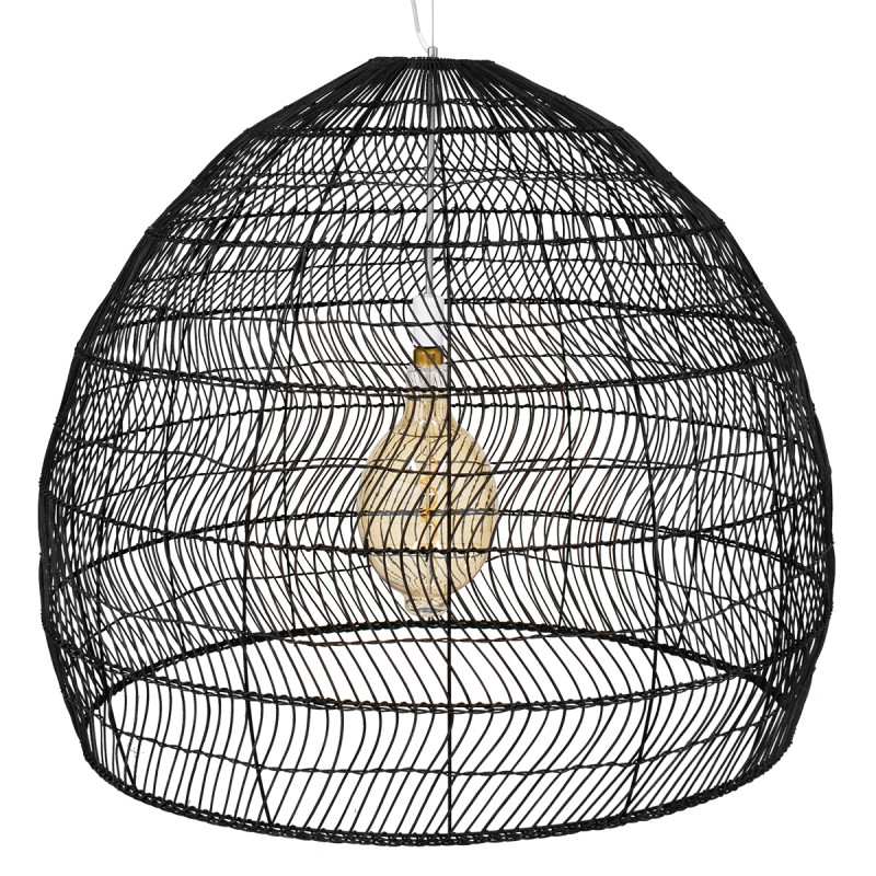 GLOBOSTAR® MALIBU 00966 Boho Κρεμαστό Φωτιστικό Οροφής με Ντουί 1 x E27 AC 220-240V IP20 - Μαύρο - Μ100 x Π100 x Y86cm
