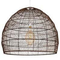 GLOBOSTAR® MALIBU 00967 Boho Κρεμαστό Φωτιστικό Οροφής με Ντουί 1 x E27 AC 220-240V IP20 - Καφέ - Μ100 x Π100 x Y86cm