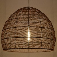 GLOBOSTAR® MALIBU 00967 Boho Κρεμαστό Φωτιστικό Οροφής με Ντουί 1 x E27 AC 220-240V IP20 - Καφέ - Μ100 x Π100 x Y86cm