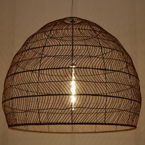 GLOBOSTAR® MALIBU 00967 Boho Κρεμαστό Φωτιστικό Οροφής με Ντουί 1 x E27 AC 220-240V IP20 - Καφέ - Μ100 x Π100 x Y86cm