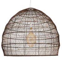 GLOBOSTAR® MALIBU 00967 Boho Κρεμαστό Φωτιστικό Οροφής με Ντουί 1 x E27 AC 220-240V IP20 - Καφέ - Μ100 x Π100 x Y86cm