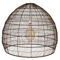 GLOBOSTAR® MALIBU 00967 Boho Κρεμαστό Φωτιστικό Οροφής με Ντουί 1 x E27 AC 220-240V IP20 - Καφέ - Μ100 x Π100 x Y86cm