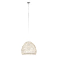 GLOBOSTAR® MALIBU 00968 Boho Κρεμαστό Φωτιστικό Οροφής με Ντουί 1 x E27 AC 220-240V IP20 - Μπεζ - Μ40 x Π40 x Υ35cm