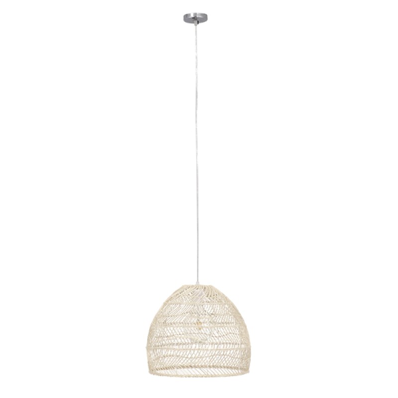 GLOBOSTAR® MALIBU 00968 Boho Κρεμαστό Φωτιστικό Οροφής με Ντουί 1 x E27 AC 220-240V IP20 - Μπεζ - Μ40 x Π40 x Υ35cm