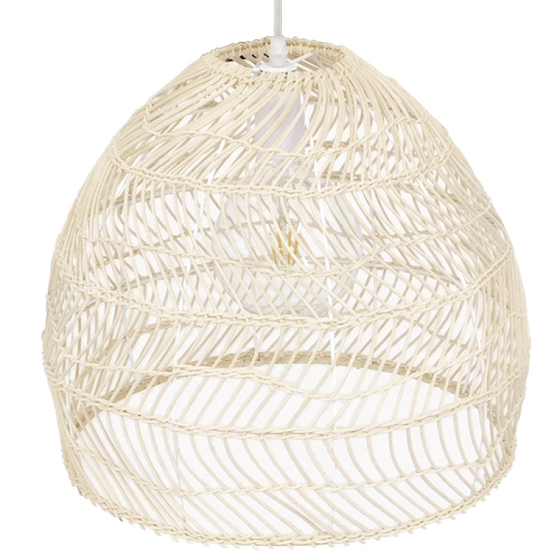 GLOBOSTAR® MALIBU 00968 Boho Κρεμαστό Φωτιστικό Οροφής με Ντουί 1 x E27 AC 220-240V IP20 - Μπεζ - Μ40 x Π40 x Υ35cm
