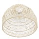 GloboStar® MALIBU 00968 Vintage Κρεμαστό Φωτιστικό Οροφής Μονόφωτο Λευκό Ξύλινο Bamboo Φ40 x Y35cm