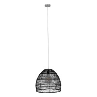 GLOBOSTAR® MALIBU 00969 Boho Κρεμαστό Φωτιστικό Οροφής με Ντουί 1 x E27 AC 220-240V IP20 - Μαύρο - Μ40 x Π40 x Υ35cm
