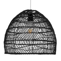 GLOBOSTAR® MALIBU 00969 Boho Κρεμαστό Φωτιστικό Οροφής με Ντουί 1 x E27 AC 220-240V IP20 - Μαύρο - Μ40 x Π40 x Υ35cm