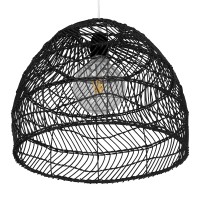 GLOBOSTAR® MALIBU 00969 Boho Κρεμαστό Φωτιστικό Οροφής με Ντουί 1 x E27 AC 220-240V IP20 - Μαύρο - Μ40 x Π40 x Υ35cm