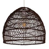 GLOBOSTAR® MALIBU 00970 Boho Κρεμαστό Φωτιστικό Οροφής με Ντουί 1 x E27 AC 220-240V IP20 - Καφέ - Μ40 x Π40 x Υ35cm