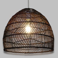 GLOBOSTAR® MALIBU 00970 Boho Κρεμαστό Φωτιστικό Οροφής με Ντουί 1 x E27 AC 220-240V IP20 - Καφέ - Μ40 x Π40 x Υ35cm