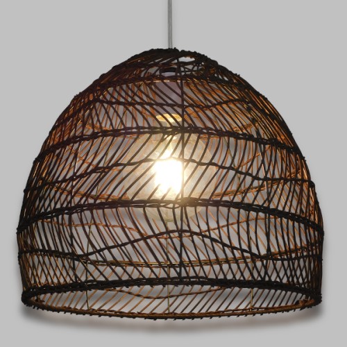 GLOBOSTAR® MALIBU 00970 Boho Κρεμαστό Φωτιστικό Οροφής με Ντουί 1 x E27 AC 220-240V IP20 - Καφέ - Μ40 x Π40 x Υ35cm