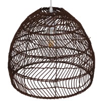 GLOBOSTAR® MALIBU 00970 Boho Κρεμαστό Φωτιστικό Οροφής με Ντουί 1 x E27 AC 220-240V IP20 - Καφέ - Μ40 x Π40 x Υ35cm