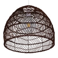 GLOBOSTAR® MALIBU 00970 Boho Κρεμαστό Φωτιστικό Οροφής με Ντουί 1 x E27 AC 220-240V IP20 - Καφέ - Μ40 x Π40 x Υ35cm