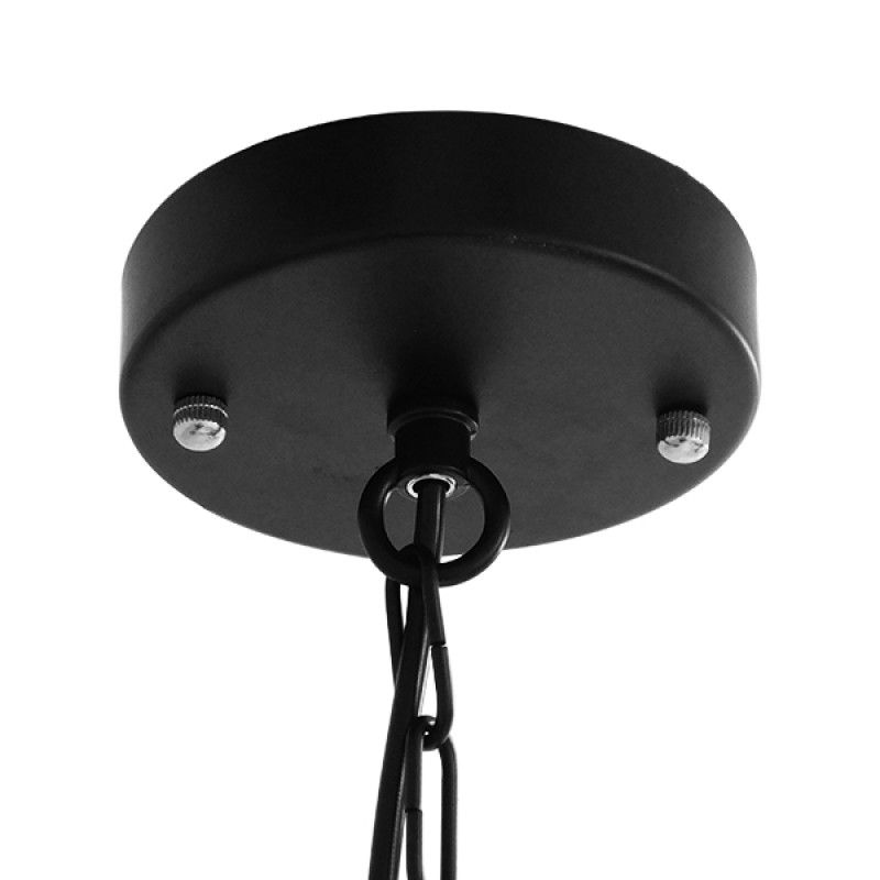 GLOBOSTAR® BILLIARD 00971 Vintage Κρεμαστό Φωτιστικό Οροφής με Ντουί 1 x E27 AC 220-240V IP20 - Mαύρο & Μελί - Μ25 x Π25 x Υ29cm